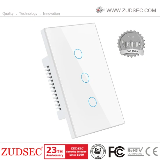 Us/EU/UK/Vn Wall Touch 1/2/3 Gang Painel de vidro Interruptor de luz WiFi inteligente